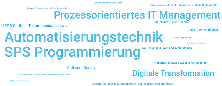 Wordcloud: Schulungsangebot im Qualifizierungsverbund 